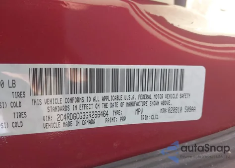 2016 Dodge Grand Caravan Sxt z USA, uszkodzony, nr VIN 2C4RDGCG3GR266464